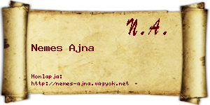 Nemes Ajna névjegykártya